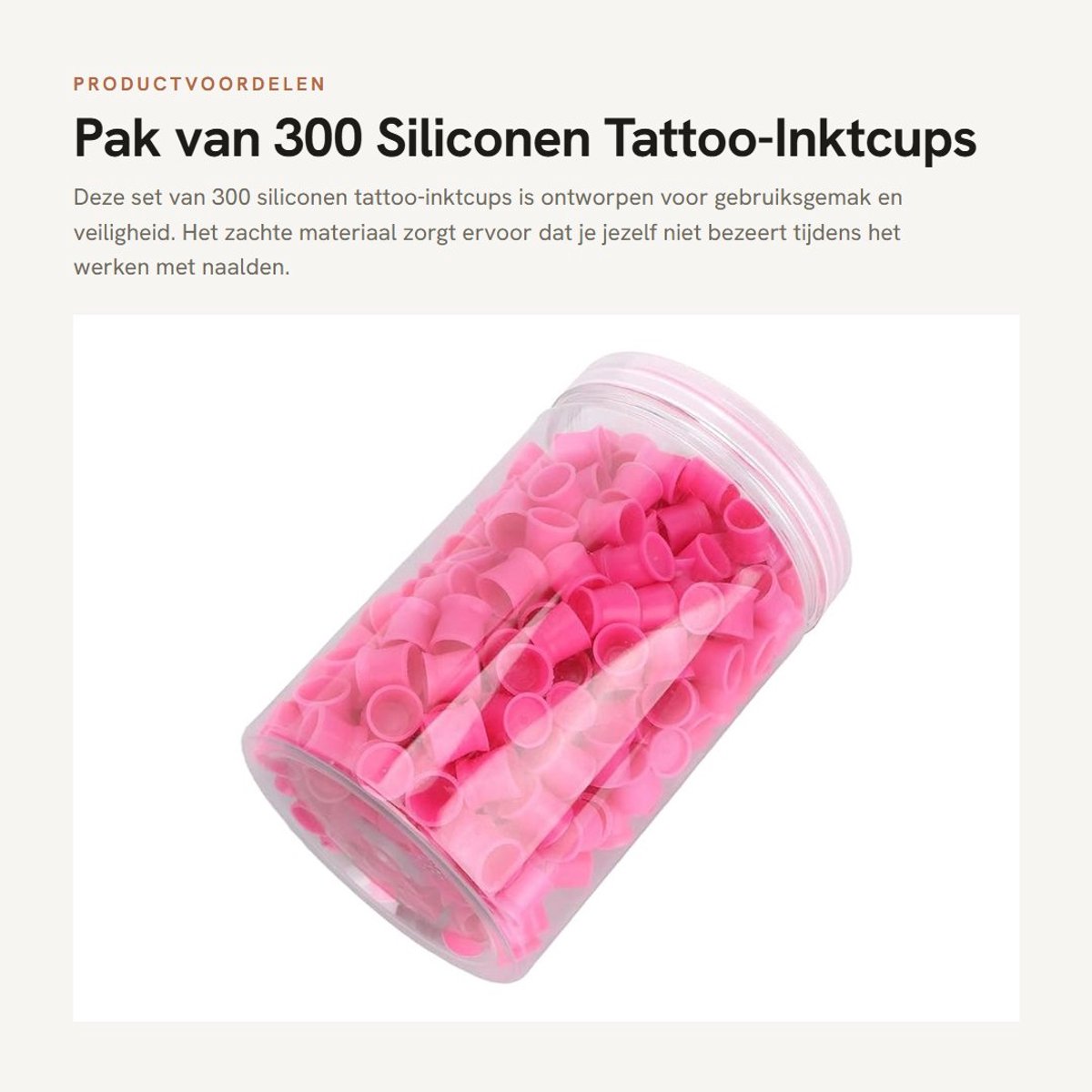 Dailygoods- Tattoo-inktcups 300 Stuks - Wegwerpinktcups - Siliconen Inktcontainers - Hygiënisch - Antislip Onderste Zuignap - Voor Schoonheidssalon - Inktbeker