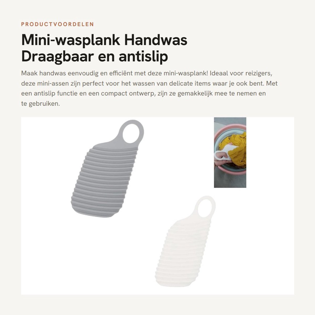 Dailygoods- Mini-assen 2 Stuks - Draagbaar - Antislip - Wandwas - Eenvoudig te Wassen - Polyethyleen 18,5 x 9,5 cm - Wasplank