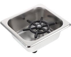 Glazen Spoeler - Fles Wasmachine - Bar Schoonmaken - Automatische Hoge Druk - 17.5x16x9.5cm - Zilver