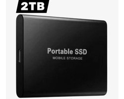 Externe SSD 2TB – Draagbare harde schijf – USB 3.1 – Type-C – Zwart