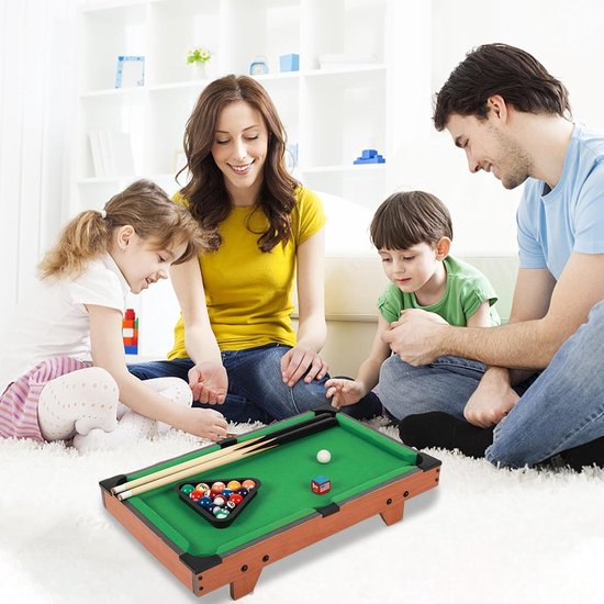 Biljart Speeltafel - Mini Tafel - Familie Spel - Verstelbare Hoogte - 52 x 29 cm - Bruin — afbeelding 4