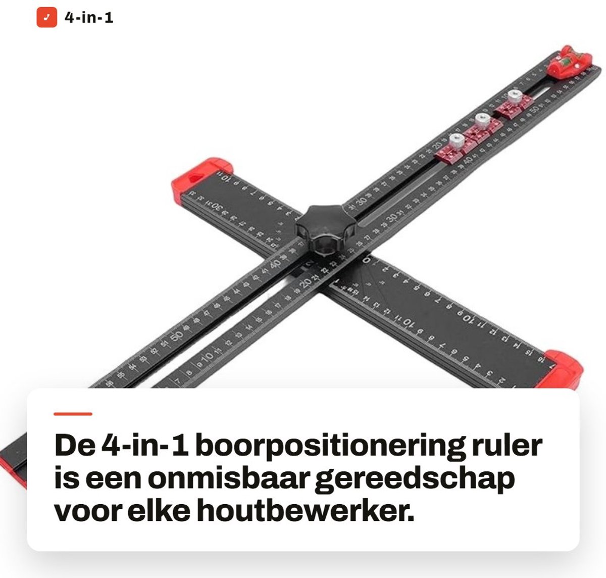 Dailygoods- Boorpositionering 60 Cm - Verstelbaar T-Vierkant - Houtbewerkingsinstallatie - Aluminiumlegering - Duidelijke Markeringen - Bubbelniveaus