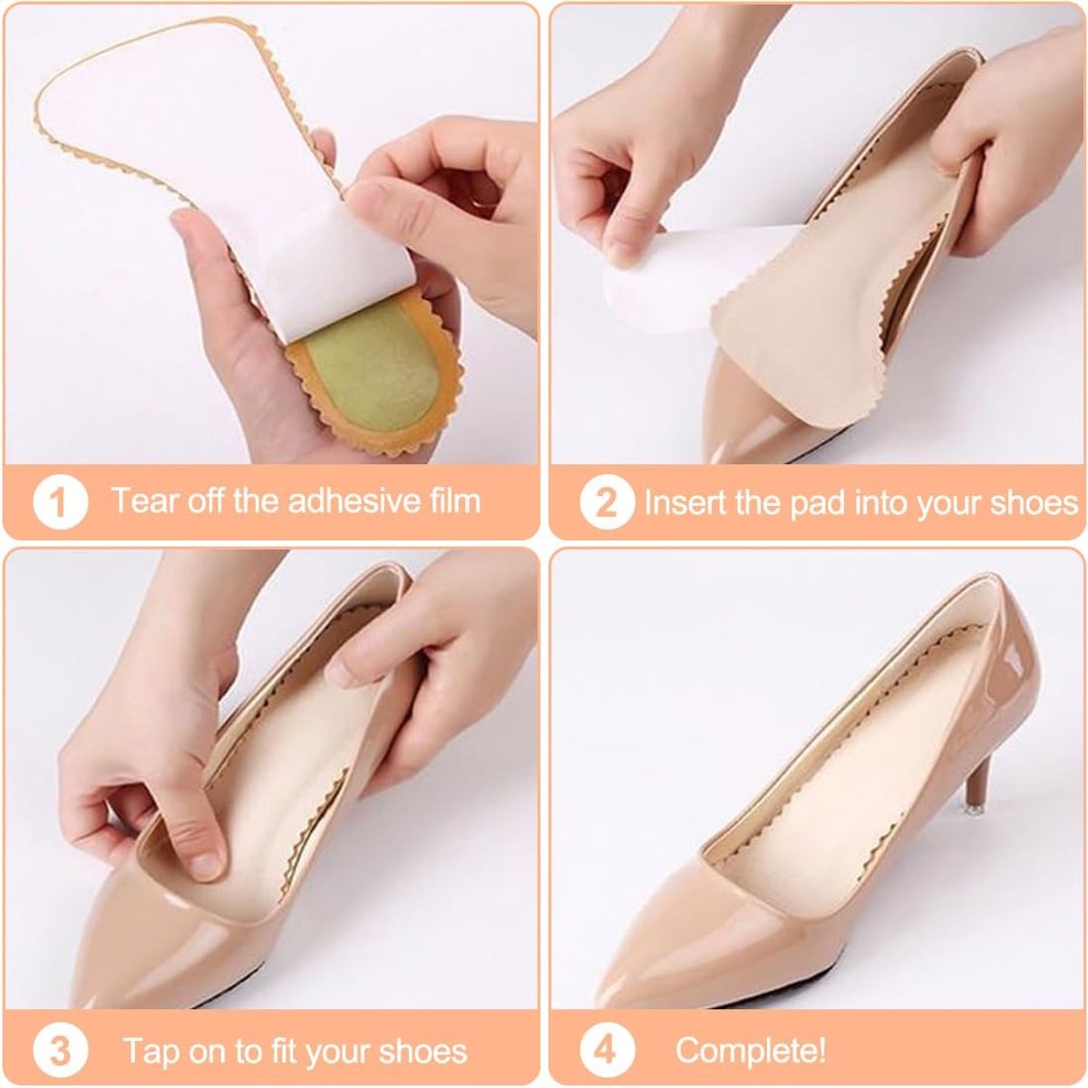 Dailygoods- Binnenzolen 2 Paar - Antislip Inlegzolen - Ademend/Zweetabsorberend - Zelfklevend voor Hoge Hakken/Sandalen - Zachte Inlegzolen - Algemeen Draagcomfort