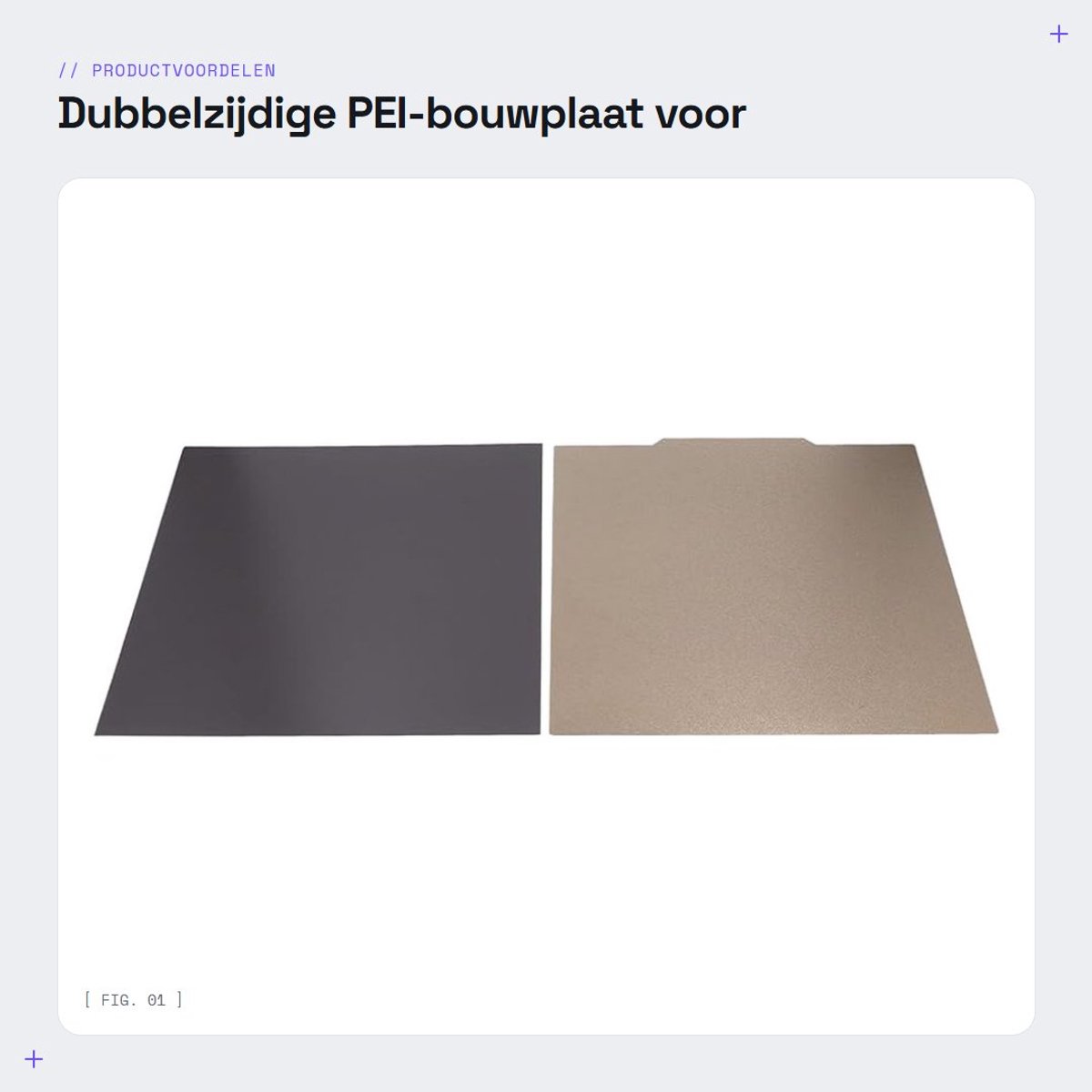 Dailygoods- Bouwplaat Dubbelzijdig Slijtvast - PEI Bouwplaat - 332x340mm - Geschikt voor Raise3D Pro2/PRO 2 PLUS - Matte Textuur - Printbed met Coating