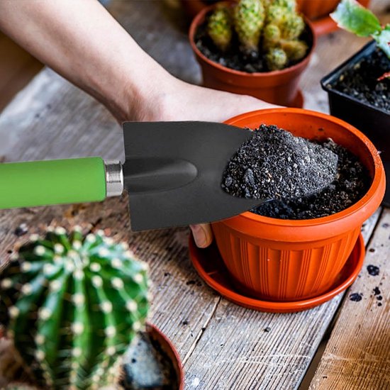 Tuingereedschap Set - Tuinbenodigdheden Handgereedschap - Grond Losmaken Snoeien - Roestvrij Staal - 5 Delig - Groen — afbeelding 4