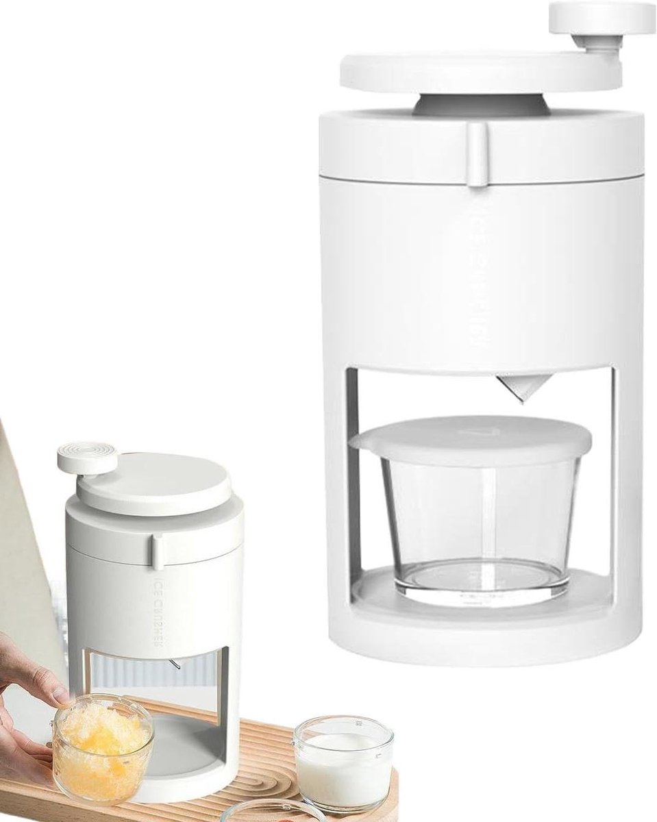 Crushed Ijs Machine - IJsmaker Handmatig - Cocktails Maken - Roestvrijstalen Messen - 29.5 x 15.5 x 15 cm - Wit