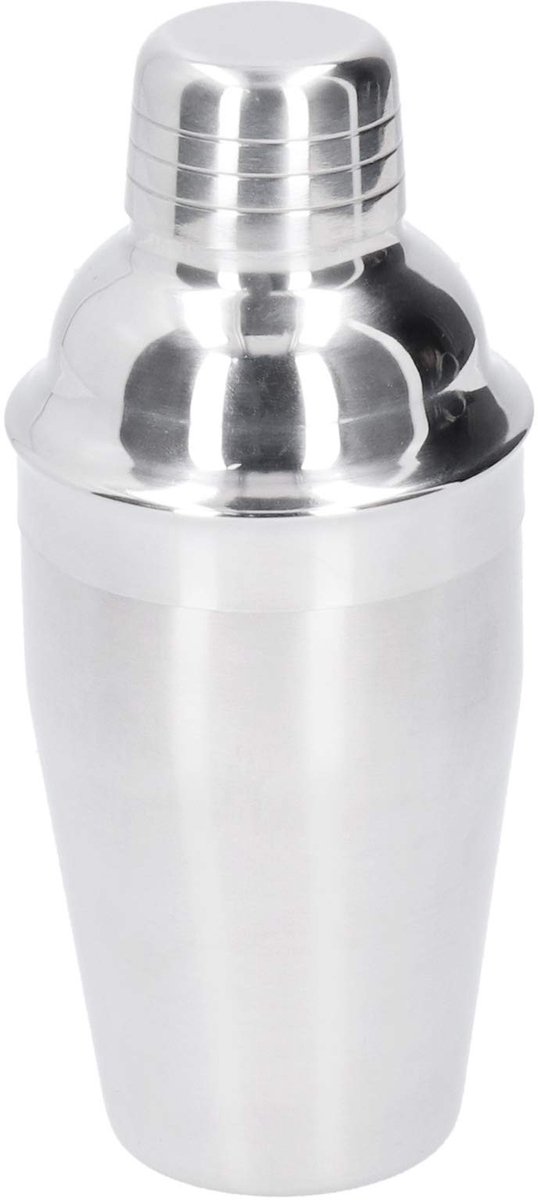 Dailygoods- Cocktailshaker 350ml Roestvrij Staal - Barshaker - Mixglazen - Shaker Fles - Zilver - Hoogte 17,5 cm - Mixfles