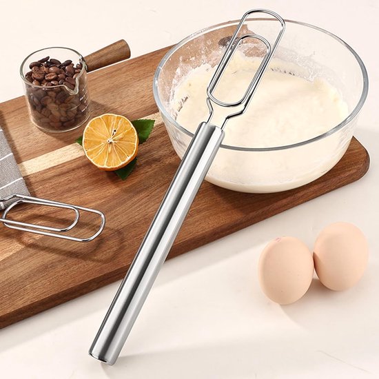 Handmixer RVS - Deegklopper Keuken - Bakken en Mixen - Geoptimaliseerde Structuur - 30 cm Lengte - Zilverkleurig — afbeelding 2