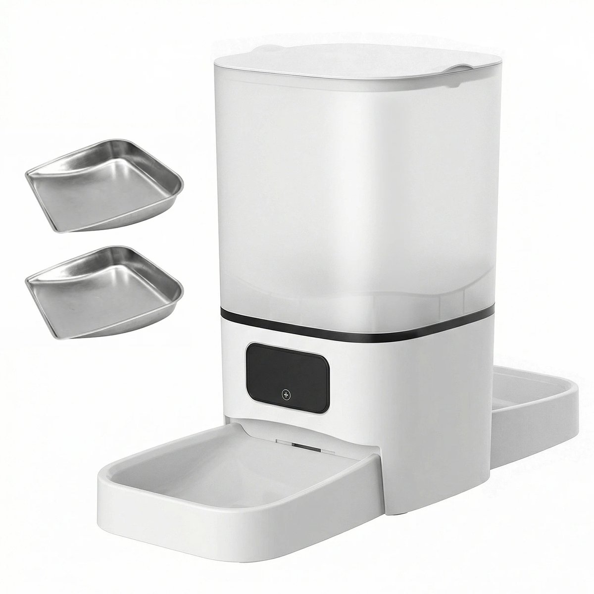 Geargalaxy Automatische Voerbak - Slimme Kattenvoeder - Voederautomaat - Huisdier Voedingsdispenser - Katten Voerbak - 6L - Wit