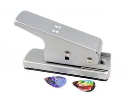 VHV - Gitaar plectrum pons - Plectrum maker - Plectrum snijder - Zelf plectrums maken - Heavy duty - Met 2 plectrum strips - Voor gitaristen - Cadeau voor muzikanten - Zilver