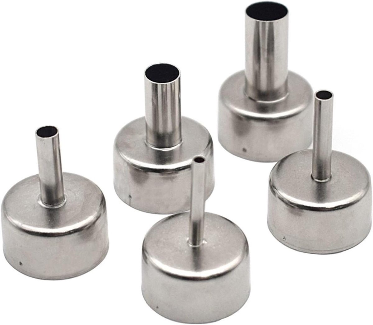 Hittebestendige Mondstukken - Lasspeel Mondstuk Set - Precisie Reparatie - Universele Pasvorm - 5 Stuks - Zilver