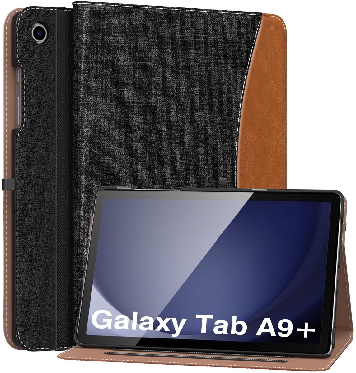 Dailygoods - Hoesje voor Samsung Galaxy Tab A9 Plus 11 inch 2023 - Opvouwbare standaard - Zwart - Meerdere kijkhoeken - Automatisch waken/slaap - Gesc...