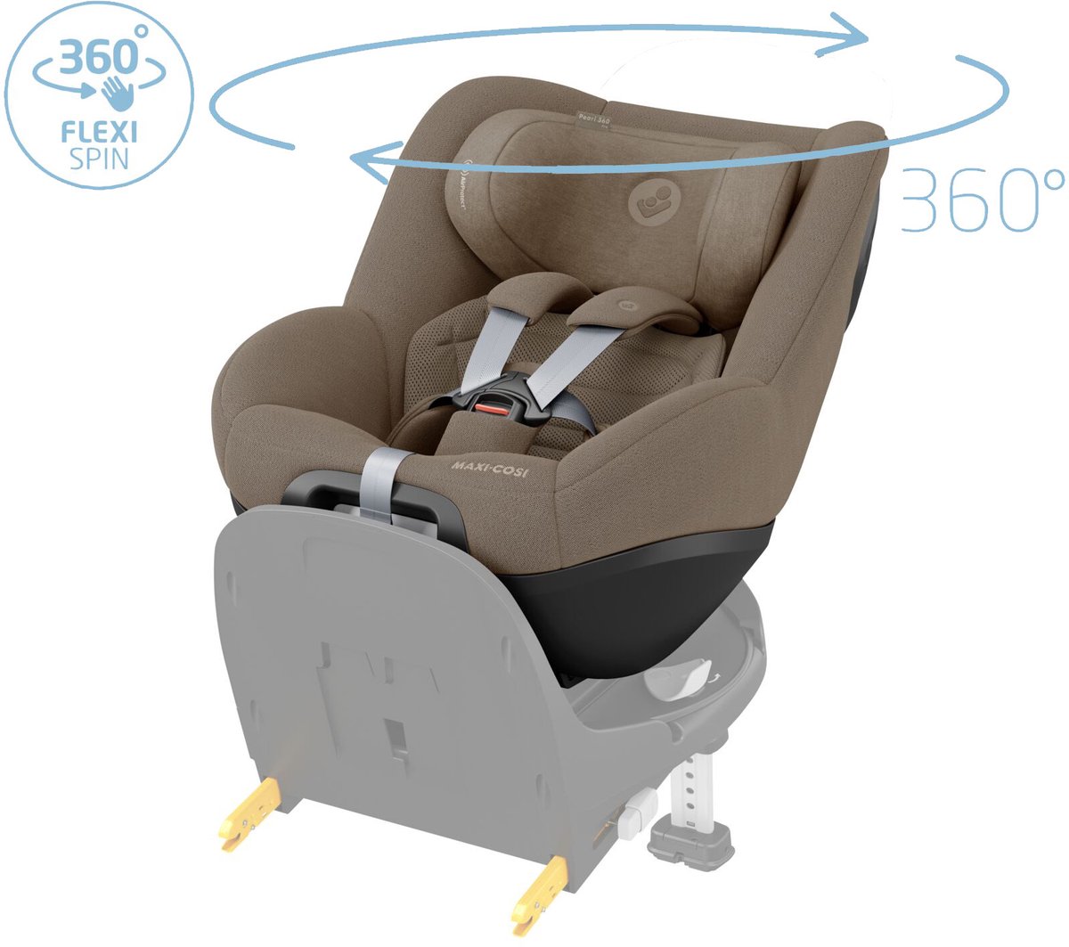 Maxi-Cosi 360 Pro Family bundel - Inclusief Pebble 360 Pro², Pearl 360 Pro-autostoelen met uitschuifbare, draaibare FamilyFix 360 Pro-base - vanaf de geboorte tot 4 jaar, Truffle thumbnail 2