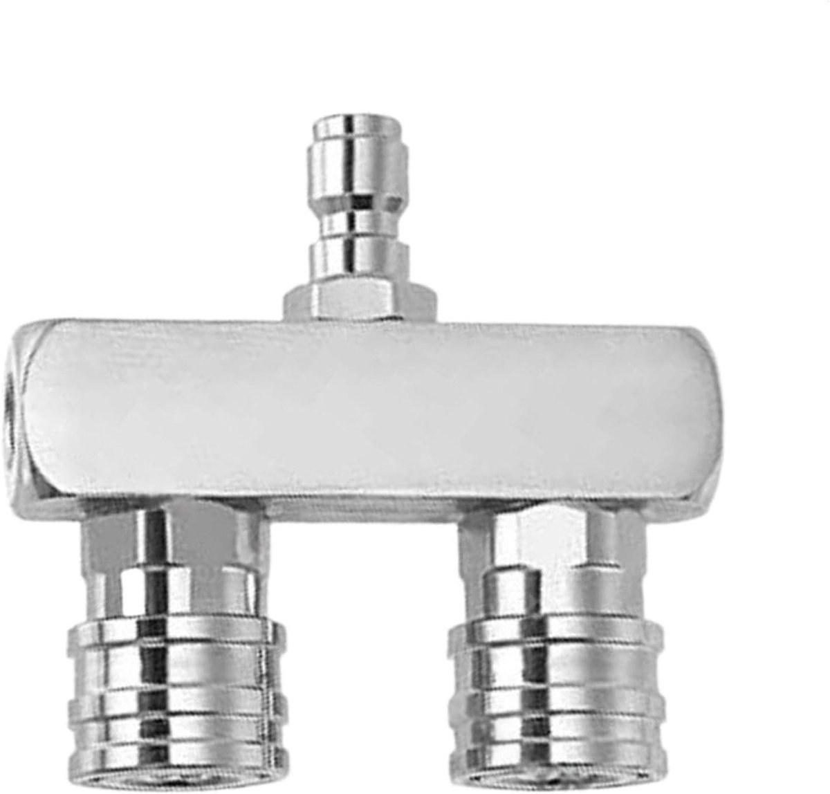 Drukspuit Opzetstuk - Turbine Mondstuk - Krachtig Reinigen - Dubbele Mondstukken - 1/4 Inch Koppeling - Zilver