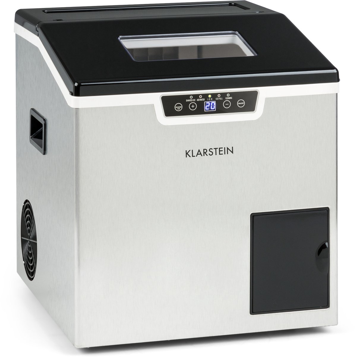 Klarstein Icefestival Cube Ijsblokjesmachine - 400 W - 1,9 Liter - 20 Kg/24H - Zilver
