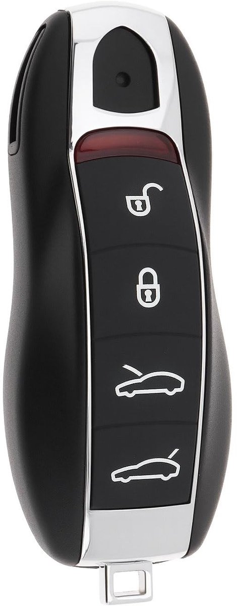 Dailygoods- Sleutelbehuizing 4 Knoppen - Compatibel met Porsche - ABS-Kunststof - Slijtvast - Zwart - Inclusief Ongesneden Sleutelembryo - Autosleutel