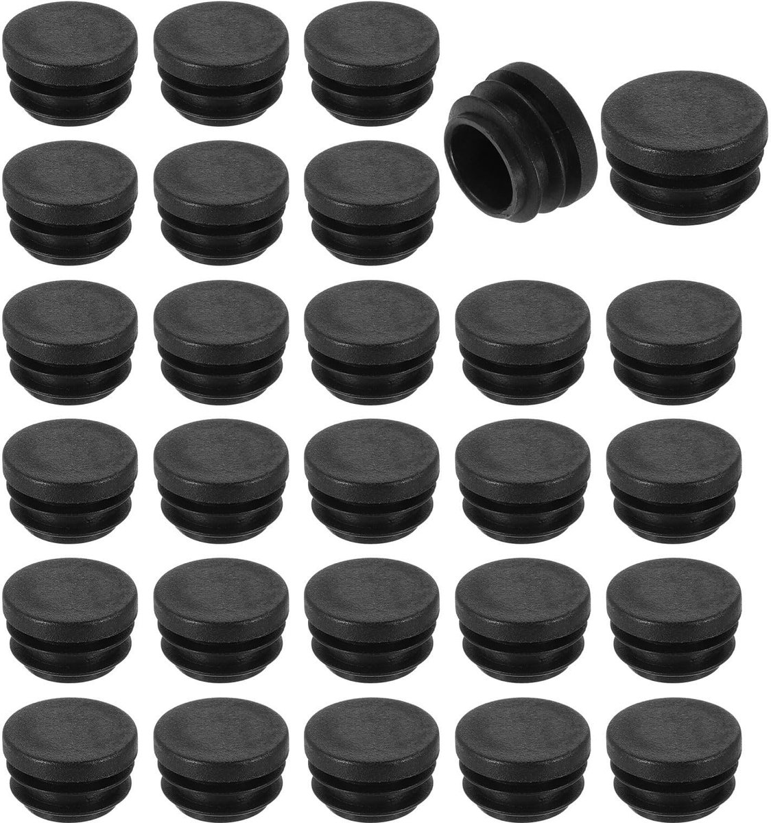 Dailygoods- Eindkappen 28 Stuks - Ronde Kunststof 22mm - Zwarte PE Pijp Plug - Glijvloerbeschermer - Buisdoppen - Schokabsorberend