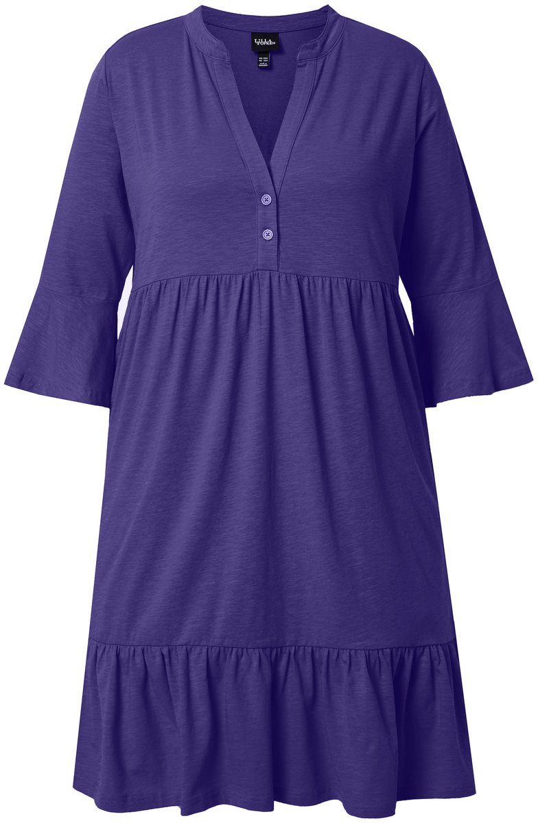 Ulla Popken - Dames - Jersey jurk - Aubergine - Maat 42+
