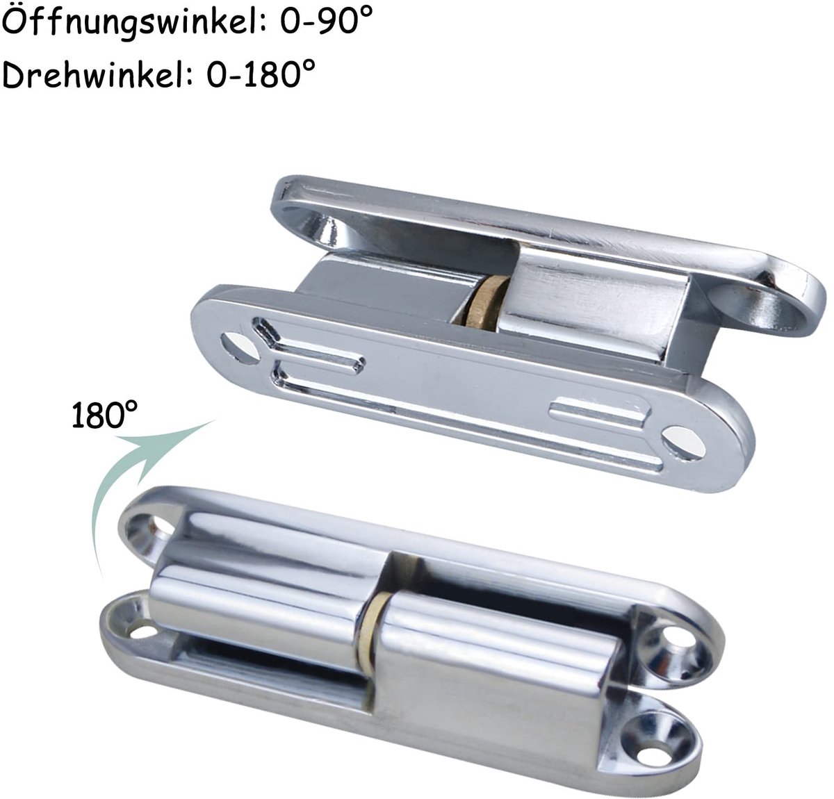 Dailygoods- Deurscharnieren Hoogwaardige Zinklegering - Renovatie Scharnieren - 80 mm - 2 Stuks - Inclusief 8 Bevestigingsschroeven - Snelle Installatie - Deurscharnier