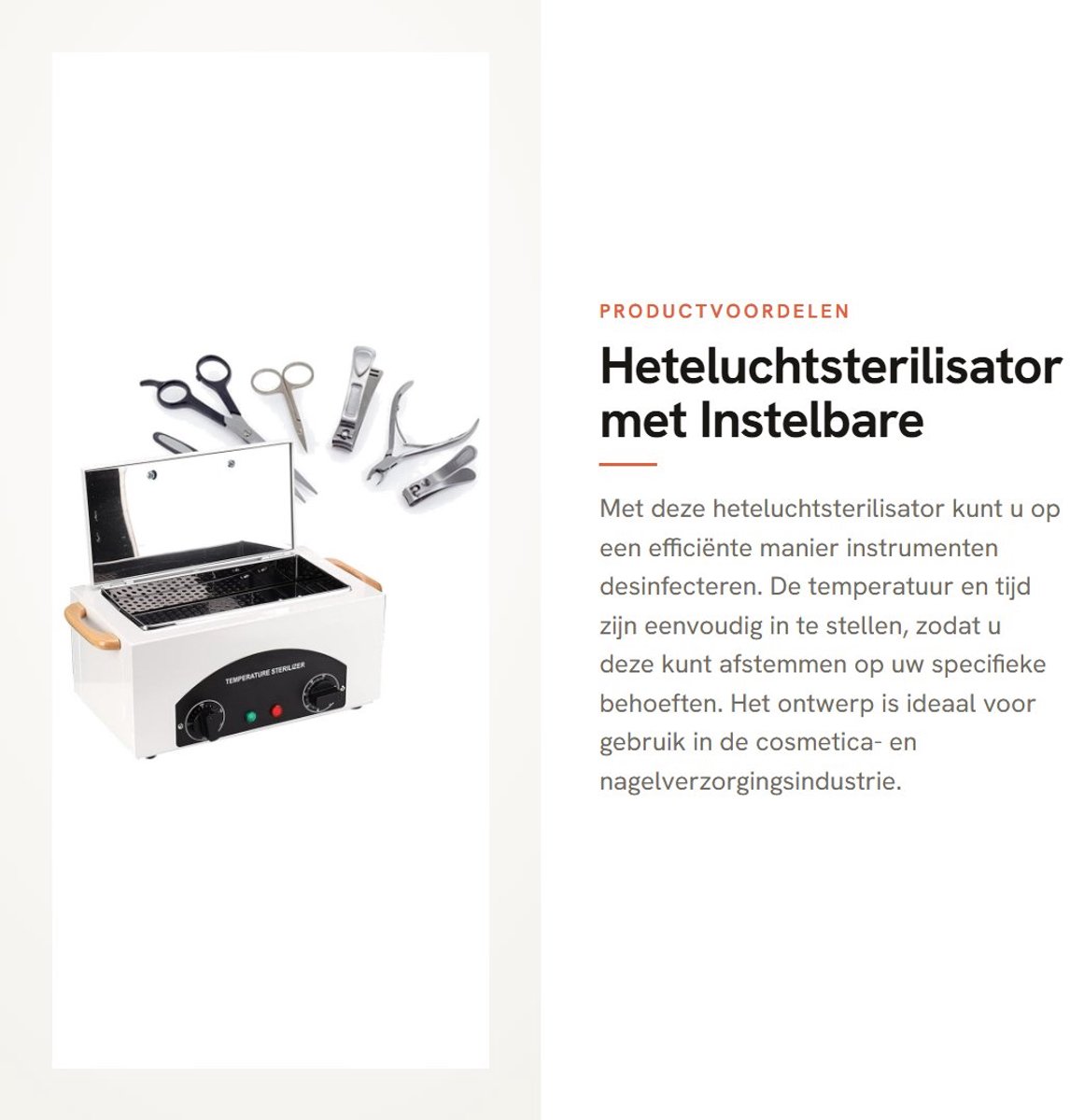 Dailygoods- Heteluchtsterilisator 300 W - Tijd/Temperatuur instelbaar - Droogwarmte - Desinfectie voor instrumenten - Veilig en efficiënt - 50-220 °C - Sterilisator