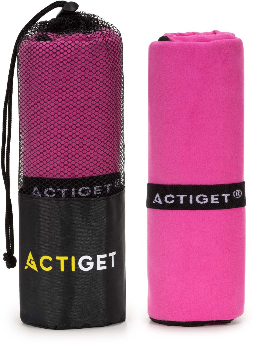 Actiget® Strandlaken | Badlaken | Sneldrogend | Strandhanddoek | Microvezel | 180x100 cm | Roze