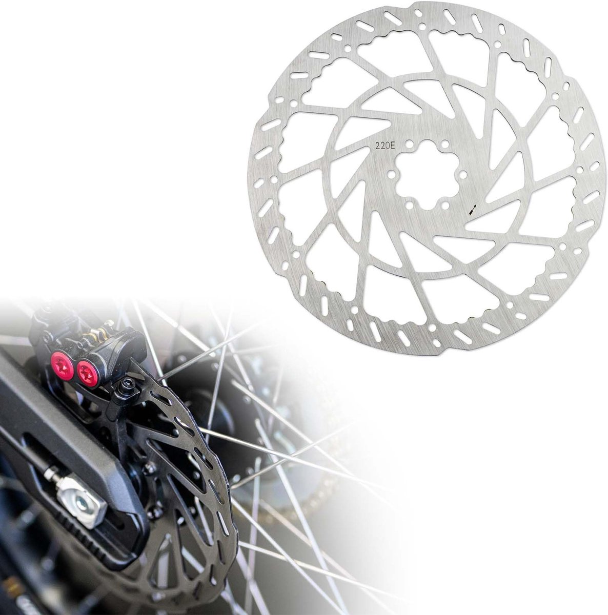 Dailygoods- Remschijf Achter - Geschikt voor Talaria Sting MX3/MX4 - Roestvrij Staal - Inclusief 6 Schroeven - Chroom Afwerking - Remrotor