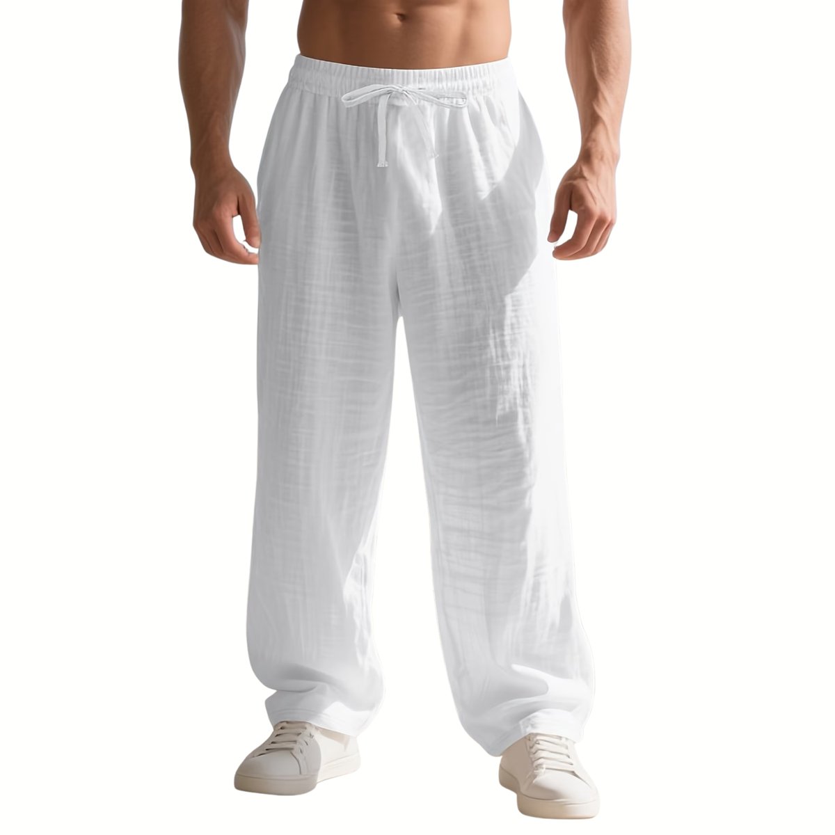 Currero Linnen Broek Heren - Zomerbroek - Volwassenen - Lange Broek - Pantalon - Strandbroek - Zomer - Ibiza Stijl - Wit XXXL