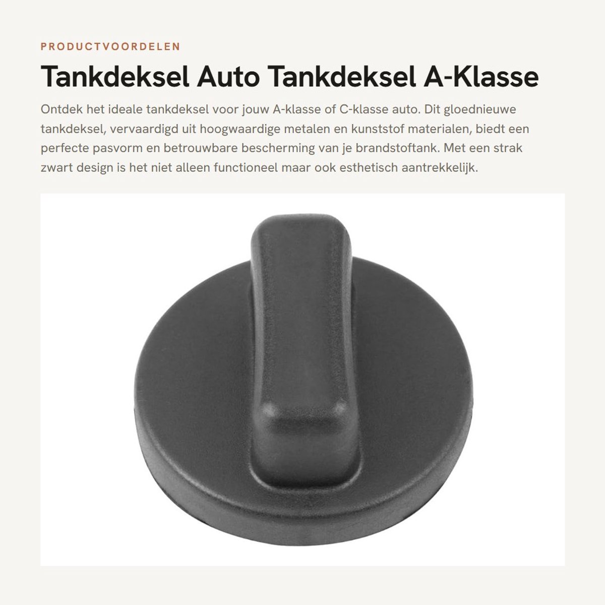 Dailygoods- Tankdeksel Gloednieuw - Metaal/Kunststof - Voor A-klasse/C-klasse - Onderdeelnummer 1404700005 - Gewicht 85 gram - Zwart - Brandstofdeksel