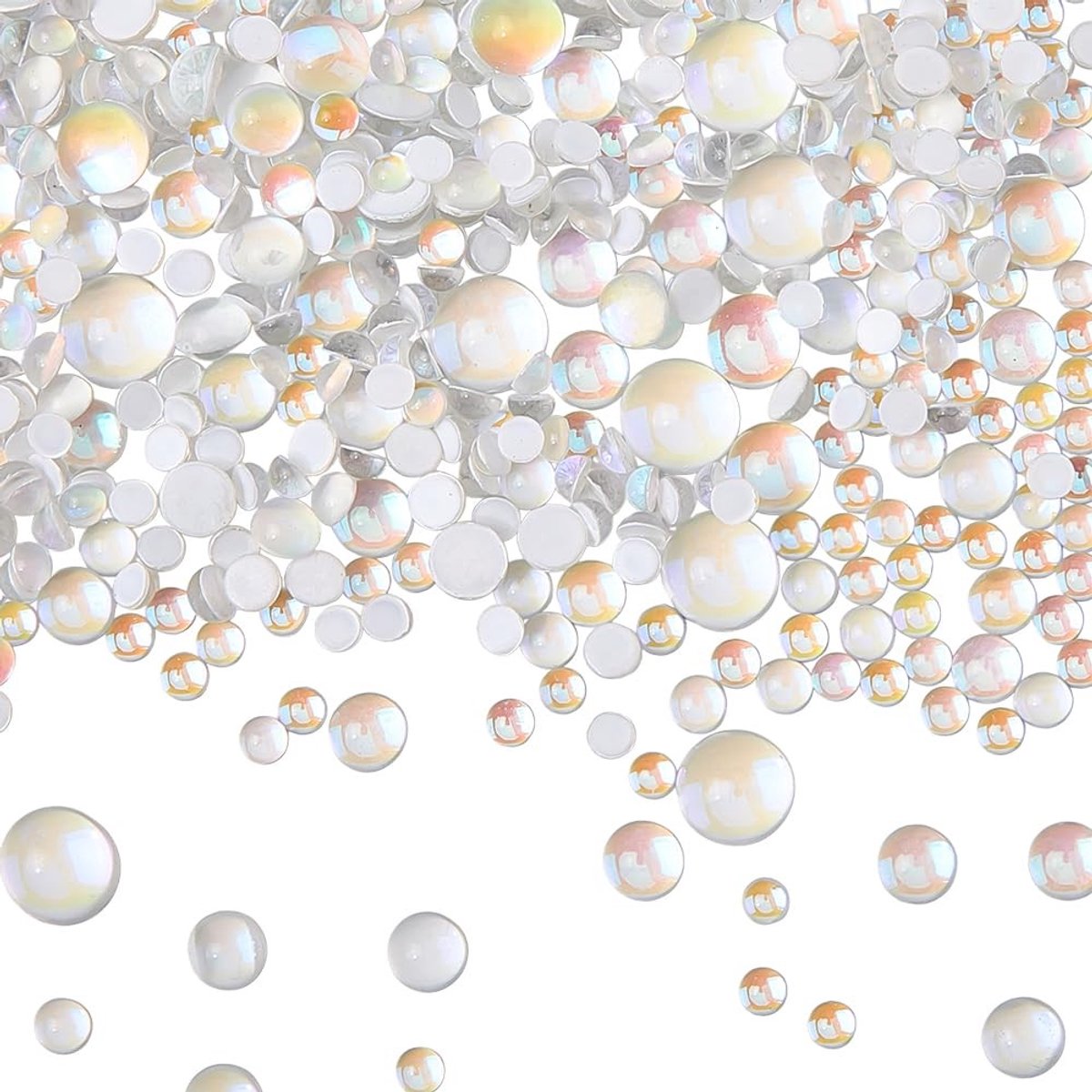 Dailygoods - Doos met 1500 Witte Bubble Nail Edelstenen voor Nail Art