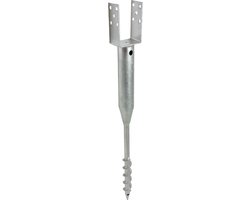 TRUTZHOLM Grondbus 10x10 cm om te Schroeven - U-Profiel Grondanker 86.5cm - Thermisch Verzinkt Vierkanthout 100mm Paalhouder