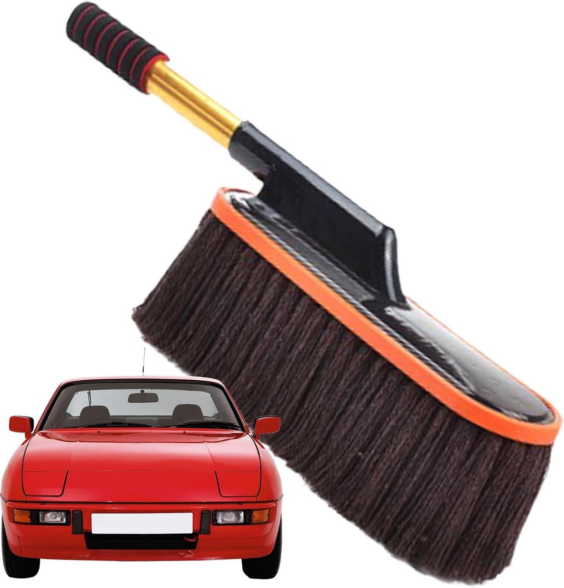 Auto Stofdoek - Reinigingsborstel - Voertuigonderhoud - Telescopische steel - Verstelbaar - Koffie