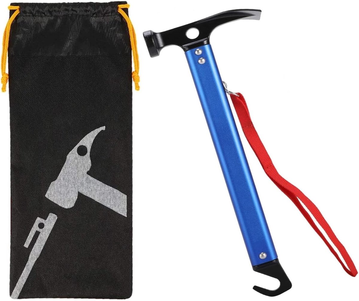 Multifunctionele Tenthamer van 30CM van Aluminium voor Buitenactiviteiten met Opbergtas en Haak