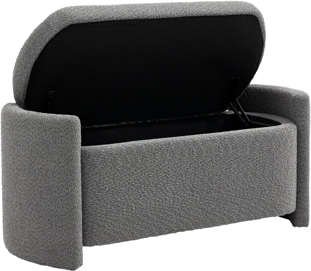 HOMCOM-Sitzbank mit Stauraum-Polyester, Eukalyptusholz-105L x 44B x 45,5H cm-Grau