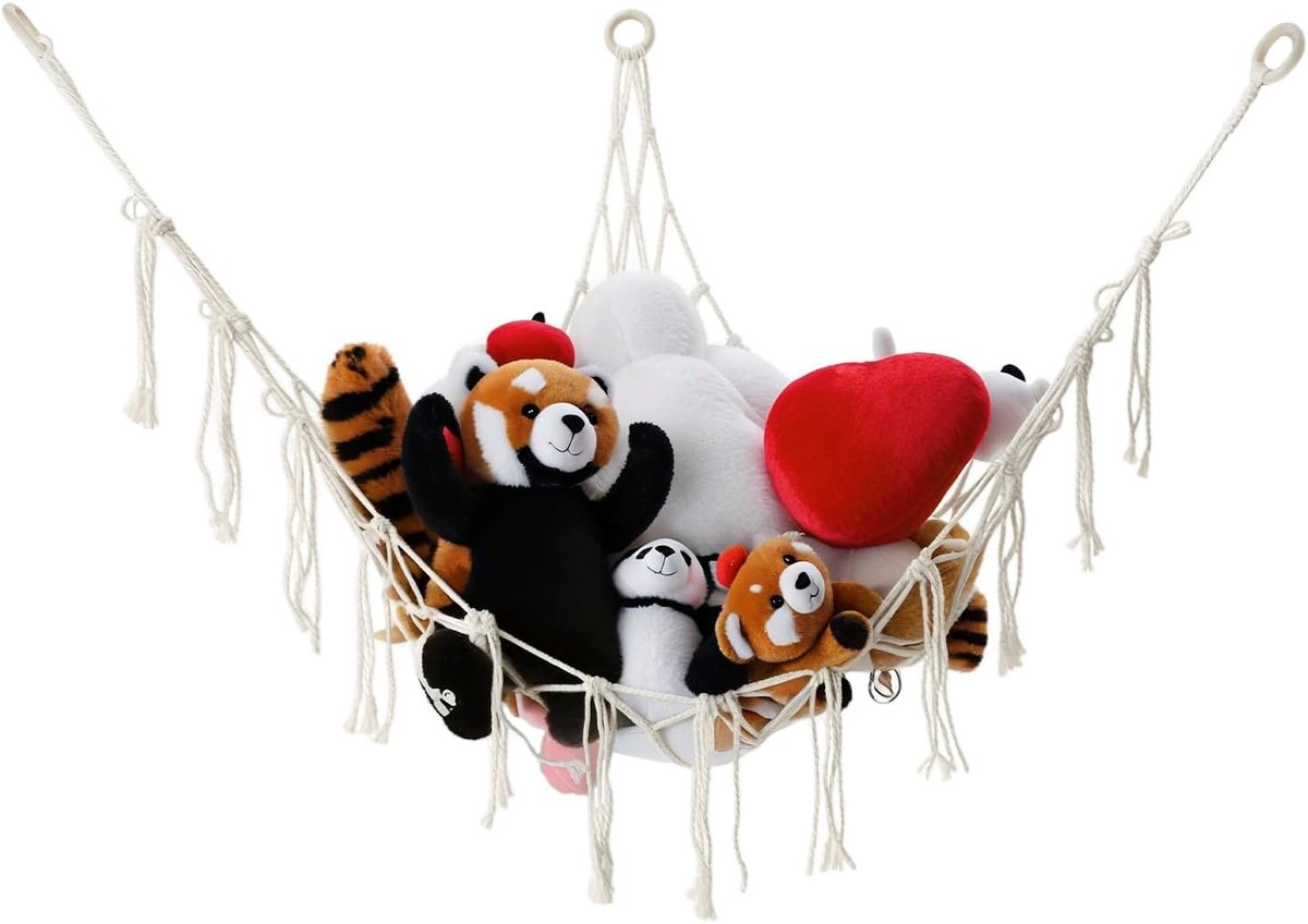 Speelgoedopslag Hangmat voor Knuffels, Opbergnet voor Pluche Speelgoed, Ruimtebesparende Oplossing voor Kinderkamers