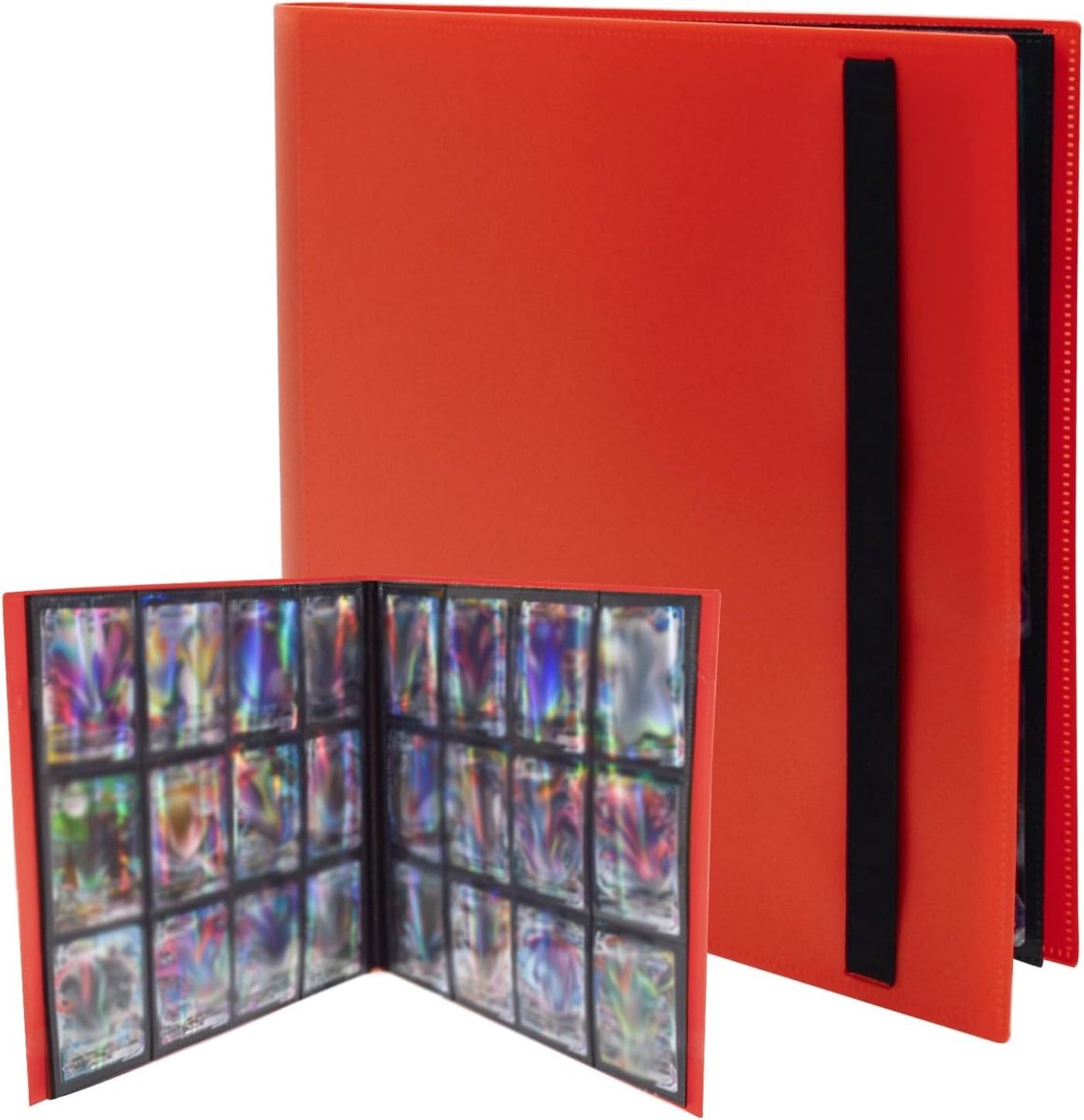 Pokémon Kaarten Album met 480 Compartimenten, Waterdicht Zwart, Perfect voor Verzamelaars en Cadeaus