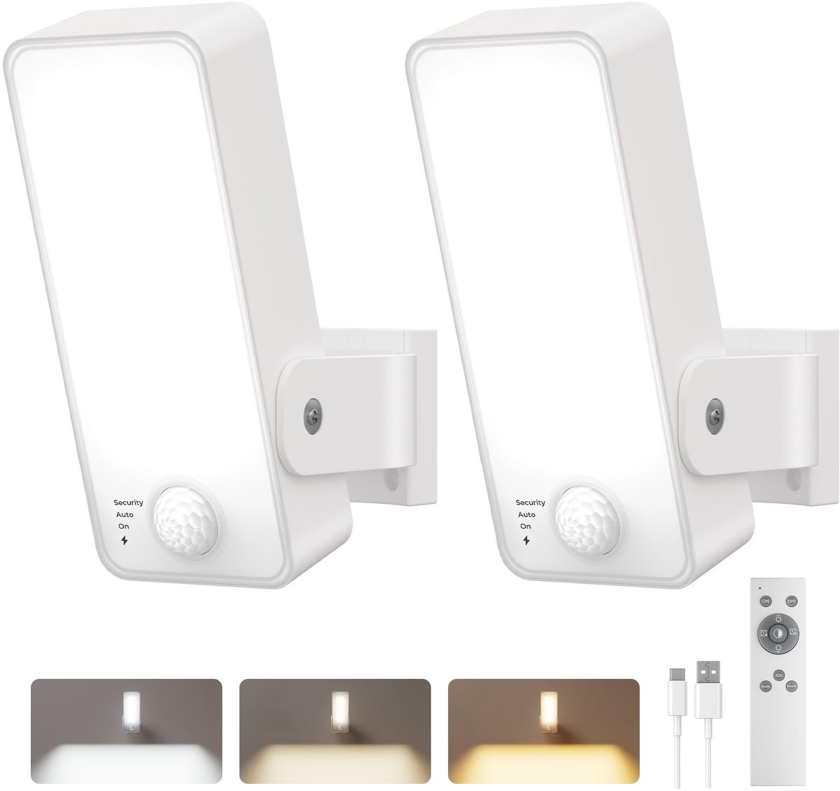 Buitenlamp met bewegingsmelder, 10.000 mAh accu, buitenlamp met bewegingsmelder, afstandsbediening, 3 modi, 3 - ShopVlot