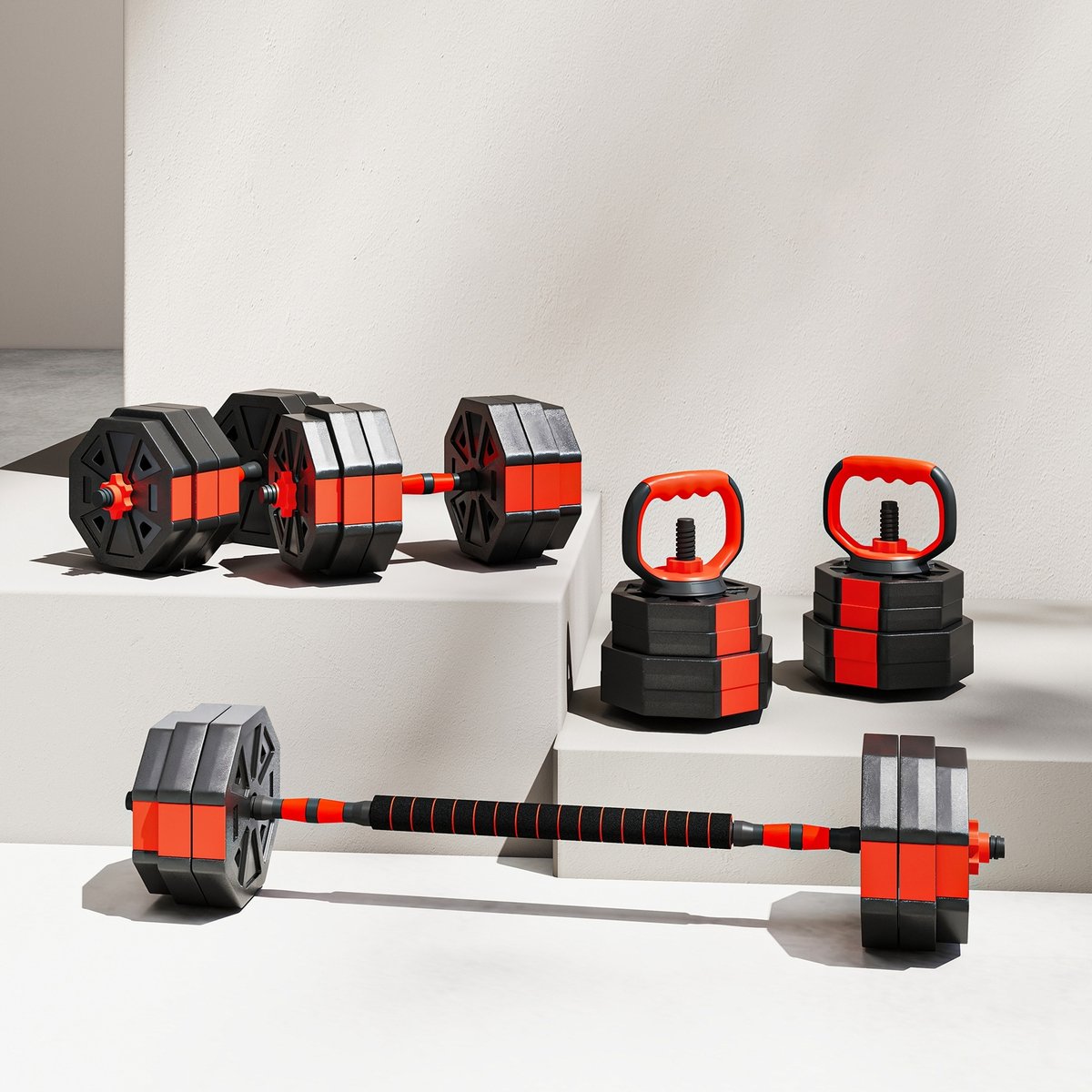 SPORTNOW Halterstang Set-Kunststof, zand-125L x 18B x 18H cm-Rood thumbnail 2