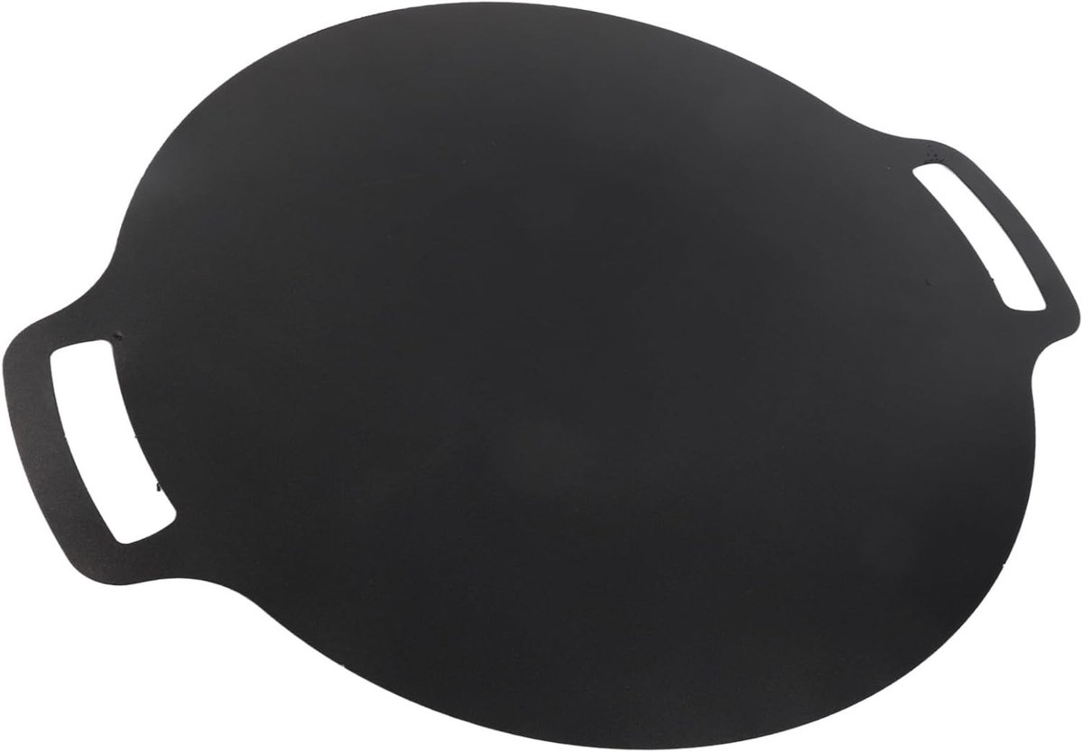 Koreaanse Grillpan met Antiaanbaklaag, Ronde Maifan Steen Grill voor BBQ, Geschikt voor Binnen en Buiten, Verkrijgbaar in Meerdere Maten (34cm)
