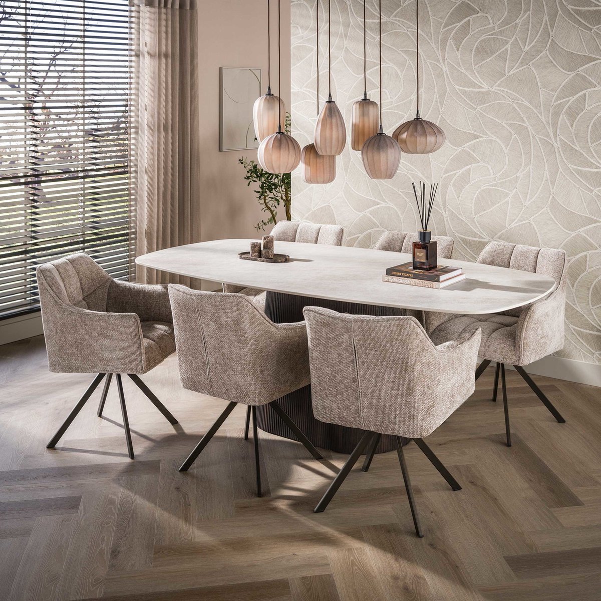 Giga Meubel Eettafel Ceramo Centro Taj Mahal – Deens Ovaal – Keramiek – 215x105x77 cm