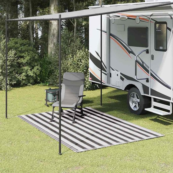 vidaXL - Tenttapijt - 250x200 - cm - antracietkleurig - en - wit van Vidaxl — afbeelding 2