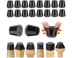 Stoelpoot Beschermers 32 Stuks – Ronde Vilt Glijders 14-18mm – Stoelpoot Doppen – Anti-Kras, Geluiddempend, Dikke Vilt Doppen
