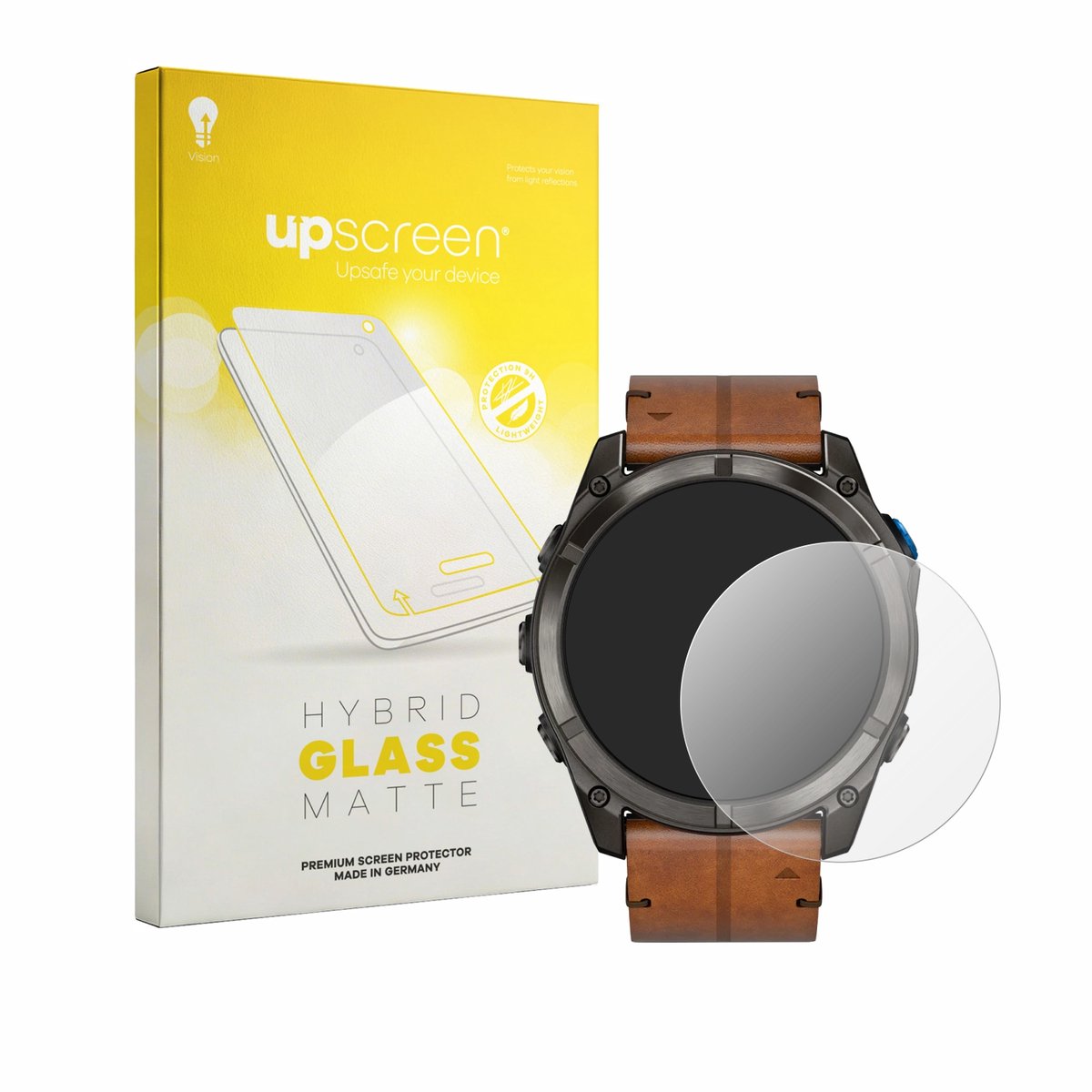 upscreen - Screenprotector voor Garmin D2 Mach 2 Pro (51 mm) - Folie Beschermfolie Beschermglas matte