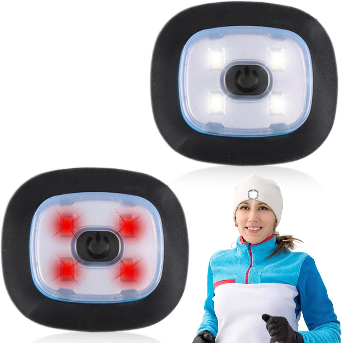 Vervangende LED-lampen voor Hoofdlamp - Wit - 5,3 x 4,5 cm - Waterdichte Cliplamp - Voor Joggers en Kamperen
