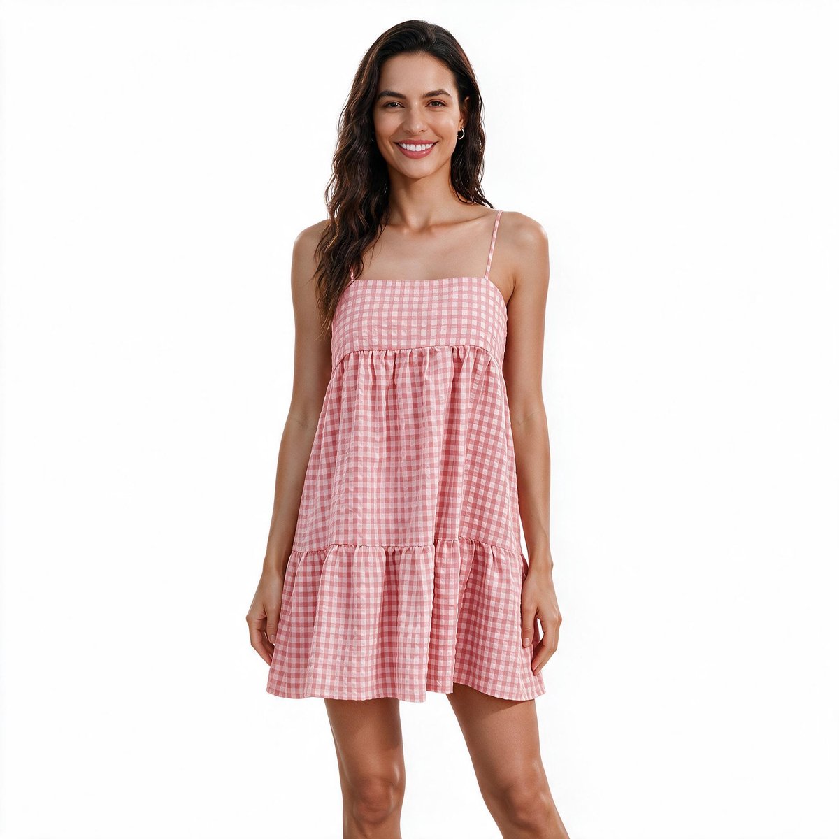 Imily Bela Dames Babydoll Mini Jurk met Spaghettibandjes
