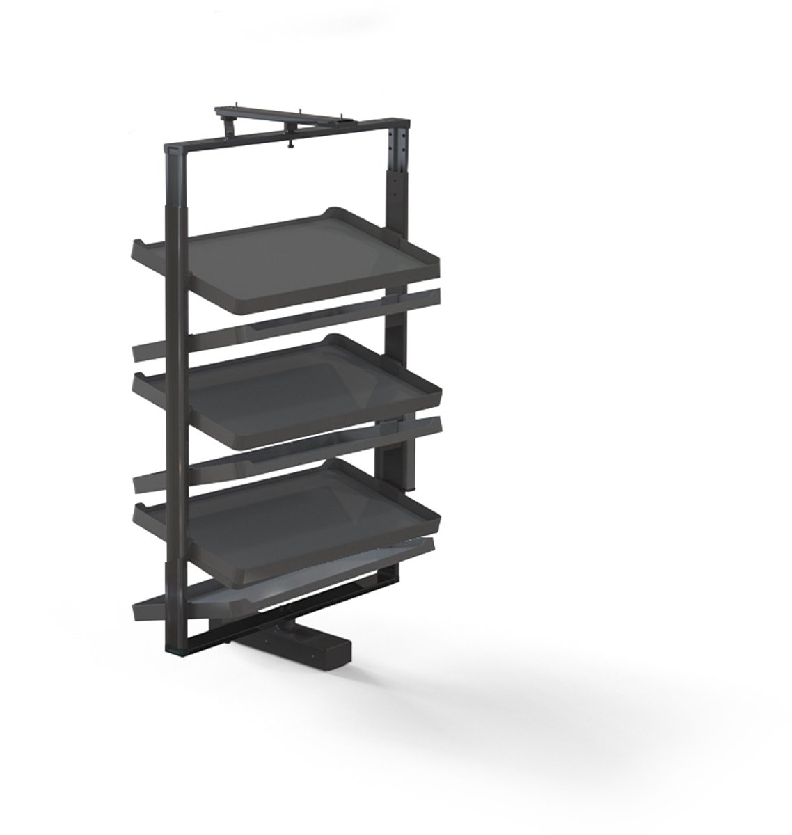 Emuca Draaibare schoenenrek voor in de kast Quartz, H1080mm, Module 800 mm, Staal, Aluminium, Hout, Titanium