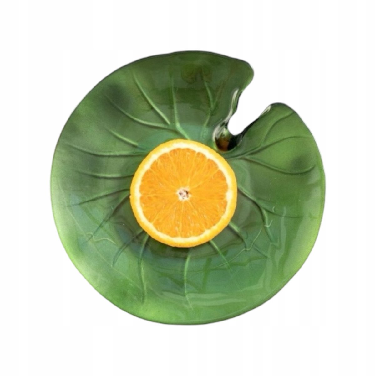 Groene Lotus dessertkom 21 cm - handgemerkt glas