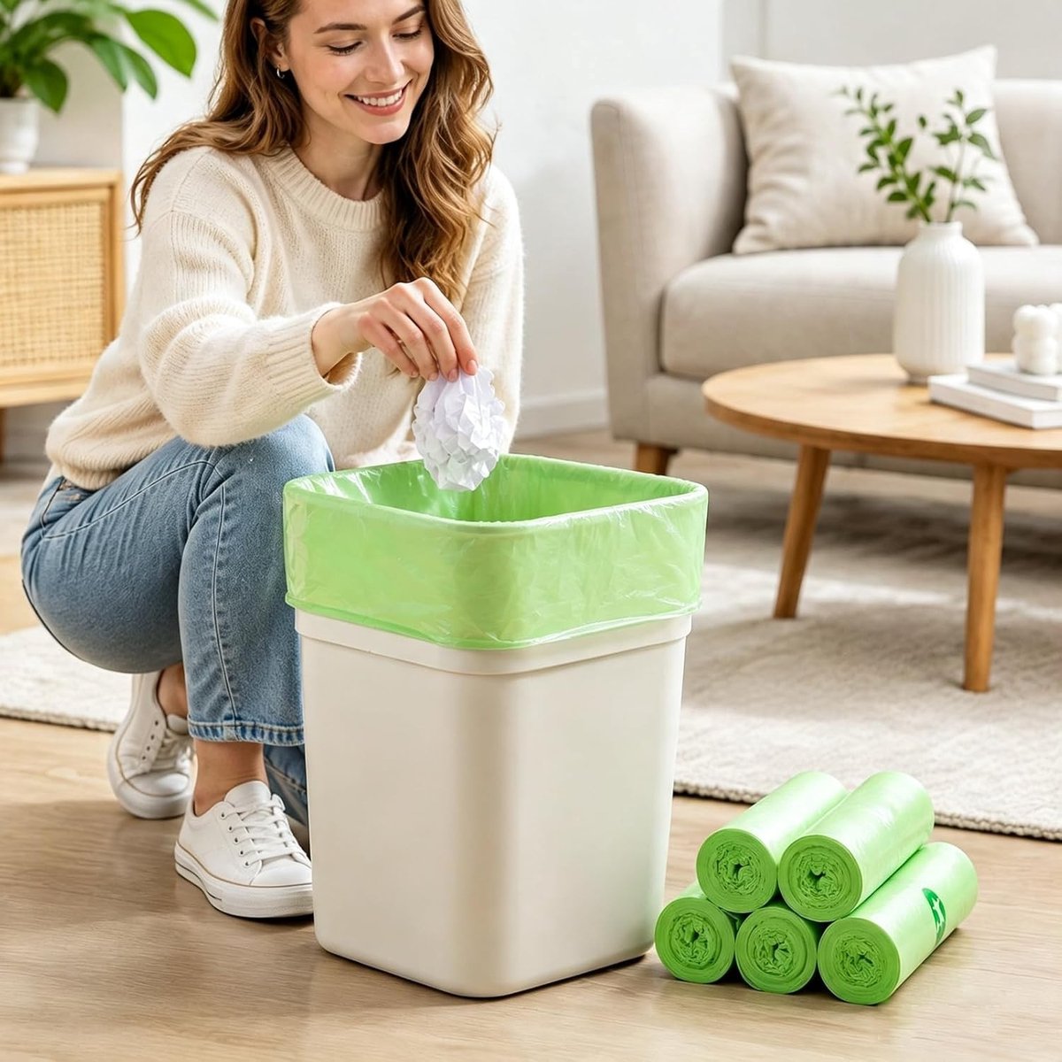Biologische Afvalzakken - Groen - 50 x 60 cm - Biologisch Afbreekbaar - Voor Huisvuil en Compost