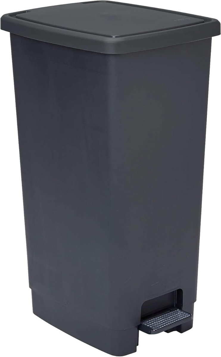 Flat Bin - Zwart - 40L - Gerecycled Kunststof - Voor Thuis, Kantoor of Werkplaats