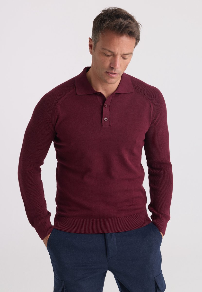 Felix Hardy Trui Met Polokraag - 100% Katoen Heren Bordeaux - M