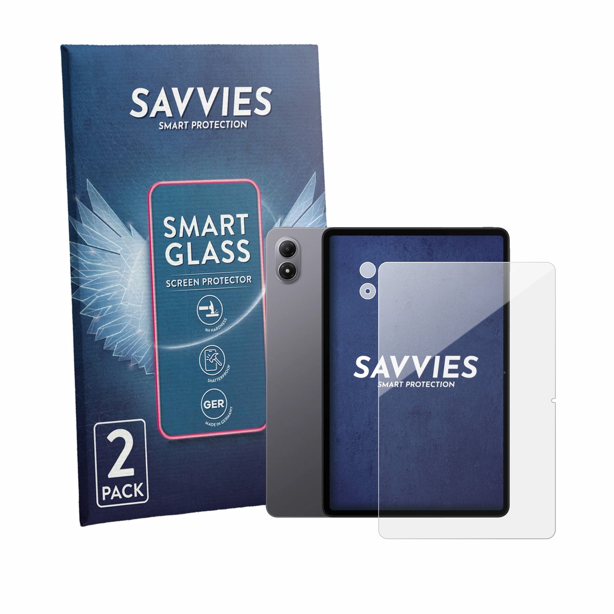 2 Stuks Savvies Screenprotector - geschikt voor Xiaomi Redmi Pad 2 Pro (Voor+Camera) - beschermfolie glas transparant